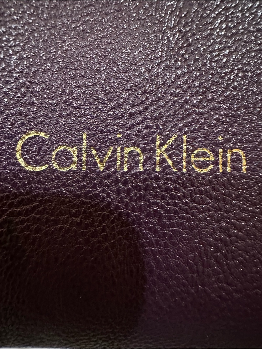 Calvin Klein Deep Purple Leather Tote with Gold Accents - Picture 5 of 15